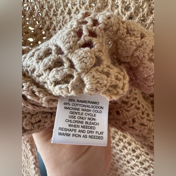 Bohemian Style Crochet Cardigan Cotton/Ramie Medium New With Tags - Picture 6 of 7